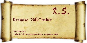 Krepsz Sándor névjegykártya