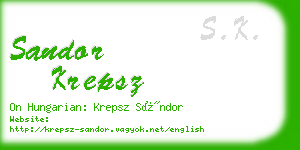 sandor krepsz business card